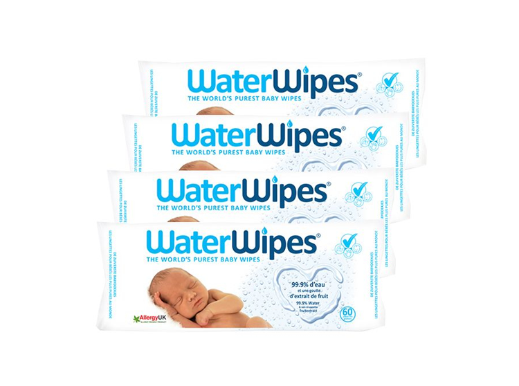 WATERWIPES - PACK 4 X 60 LINGETTES A L'EAU POUR BEBES A PEAUX SENSIBLES -  Bio Pour Bébés