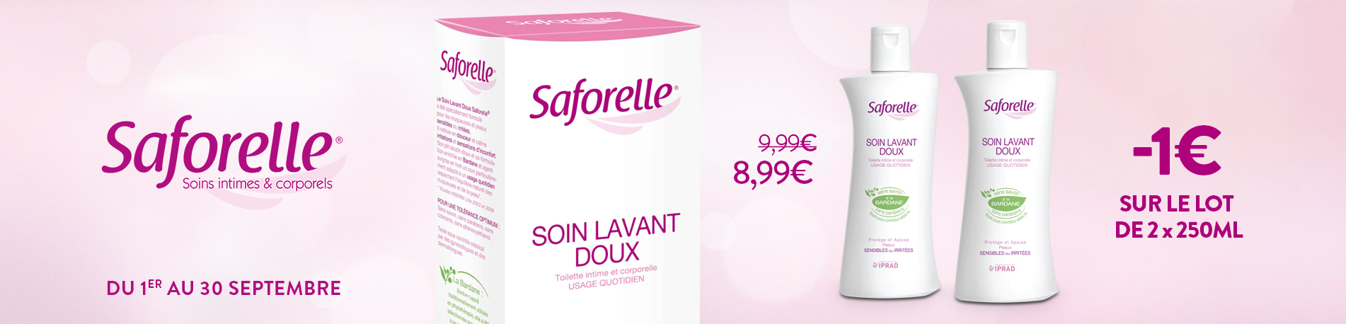 Saforelle Soin lavant doux - 2x250ml - Pharmacie en ligne