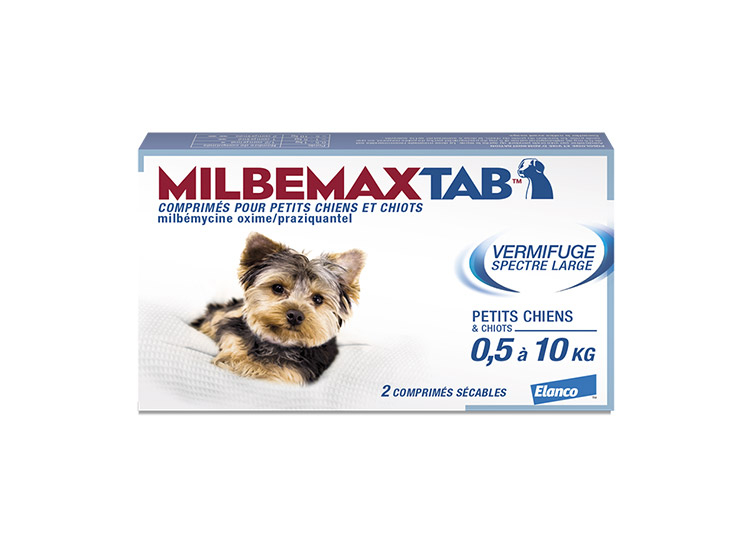 MilbemaxTab Petits chiens et chiots de 0,5 à 10kg - 2 comprimés - Pharmacie  en ligne