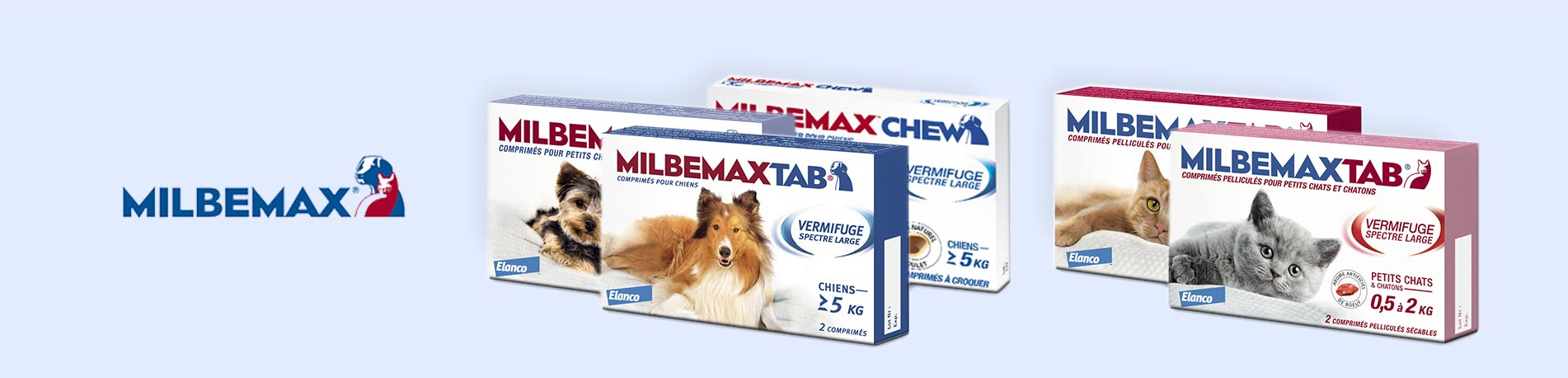 Milbemax Tab vermifuge chiots et petits chiens de 0,5 à 10kg 2cps