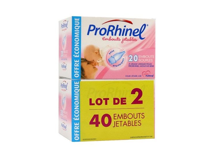 PRORHINEL Embouts jetables mouche bébé (2x20 embouts) - Pharmacie Veau