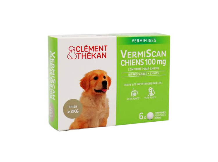 Clément Thékan VermiScan chiens 100mg - 6 comprimés - Pharmacie en ligne