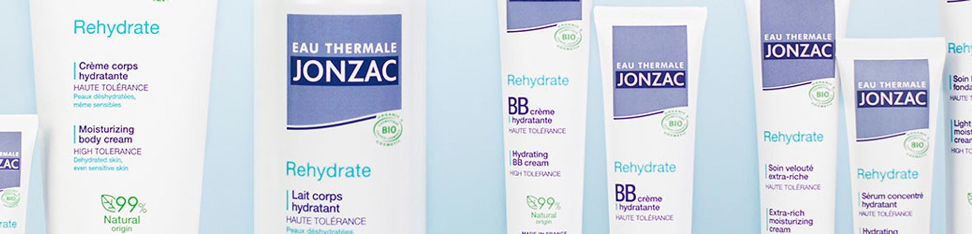 La gamme BIO Rehydrate d'Eau Thermale Jonzac pour peaux déshydratées