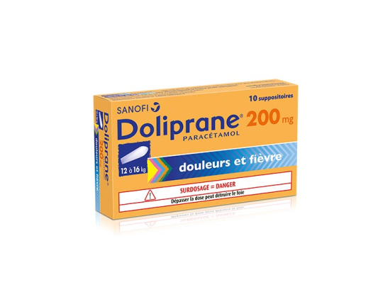 Doliprane 200mg  - 10 suppositoires