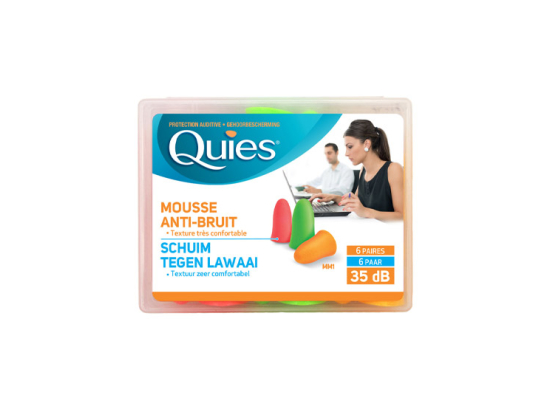 Quies Protection auditive en mousse fluo - 6 paires