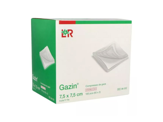 Gazin compresses de gaz stériles 7,5x7,5cm - 2x50 compresses