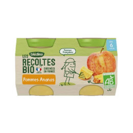 Blédina Les Récoltes BIO Petit Pot Pommes Ananas - 2 x 130 g