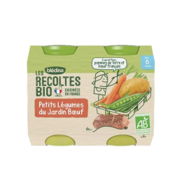 Blédina Les Récoltes BIO Petit Pot Légumes du Jardin Boeuf - 2 x 200 g