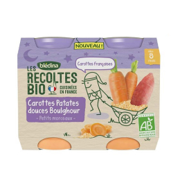 Blédina Les Récoltes BIO Petit Pot Carottes Patates douces Boulghour - 2 x 200 g