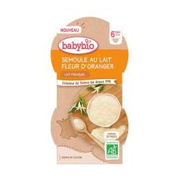 BabyBio Semoule Au Lait Fleur D'Oranger BIO - 2x100g