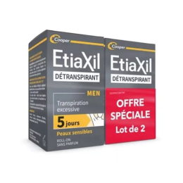 Etiaxil Men détranspirant Peaux sensibles Roll-on - 2x15ml