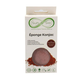 Sun & Sia Éponge konjac argile rouge