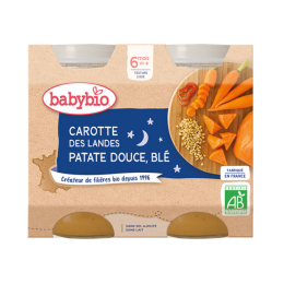 Babybio Petits pots Carotte des Landes patate douce & blé BIO - 2x200g