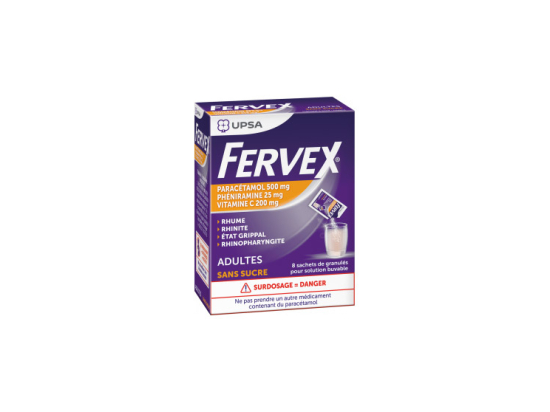 UPSA Fervex Adultes Sans sucre - 8 sachets