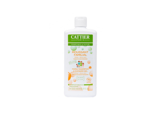 Cattier moussant familial sans sulfates corps & cheveux BIO - 500ml