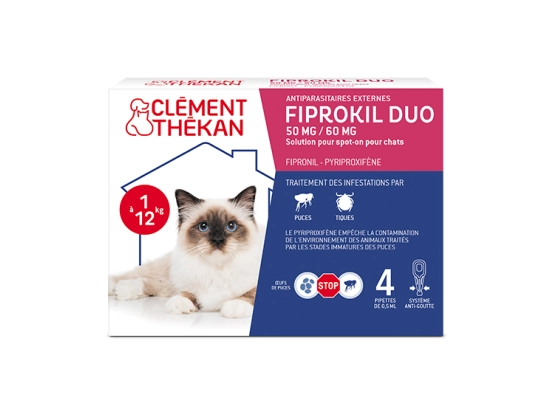 Fiprokil Duo 50mg/60mg Spot-On Chats - 4 x Pipettes 0.5ml