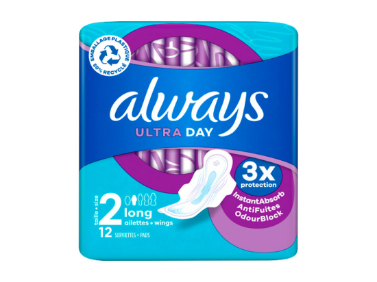 Serviettes hygiéniques jour ultra long - 12 serviettes