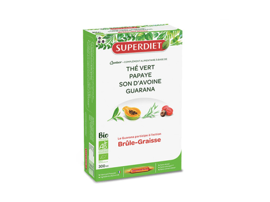 Superdiet Quatuor Guarana Brûle-graisse BIO - 30 ampoules