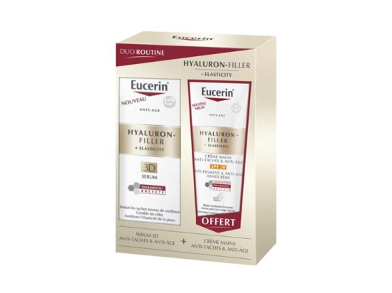 Eucerin Coffret Duo Hyaluron-Filler + Elasticity Sérum 3D et Hyaluron-Filler + Elasticity Crème mains