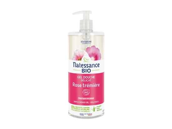 Natessance Gel Douche Délicat Rose trémière BIO - 1L