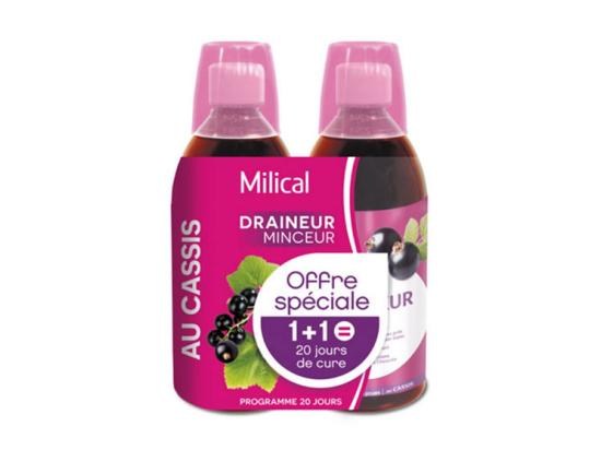 Milical Draineur Ultra Cassis - 2x500ml