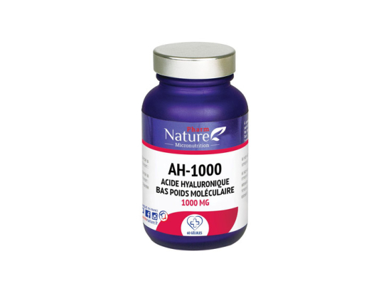 Pharm Nature Micronutrition AH-1000 Acide Hyaluronique bas poids moléculaire 1000 mg - 60 gélules