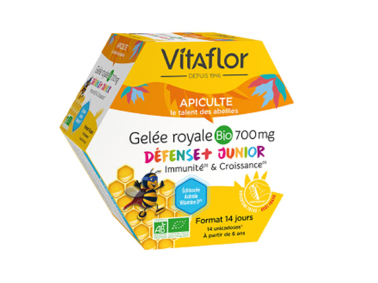 Vitaflor Gelée royale BIO défense + Junior 700mg - 14 ampoules