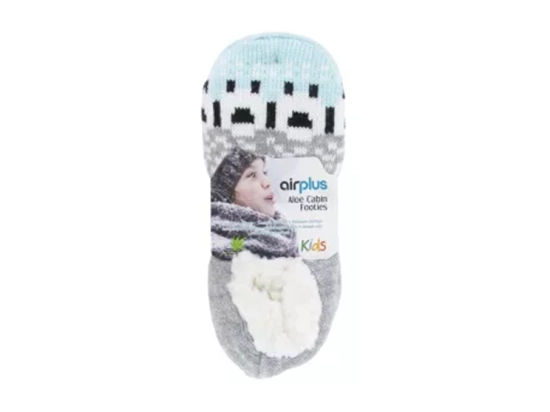 Aloe Cabin Chaussons Hydratants Enfants Bleus Taille 28-36  - 1 Paire