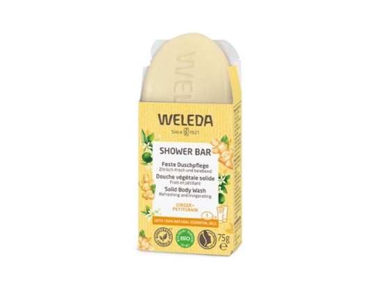 Weleda Shower Bar Douche végétale solide Gingembre & Petit grain - 75 g