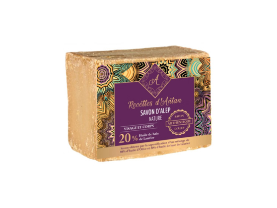 Recette d'Antan Savon d'alep nature 20% huile de baie de Laurier BIO - 200g