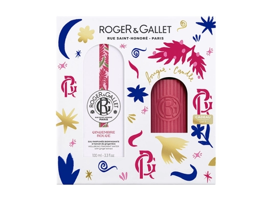 Coffret Noël 2024 Gingembre Rouge Eau Parfumée Bienfaisante + Bougie Parfumée