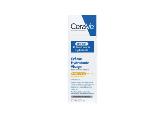 Crème Hydratante SPF50 + Crème Lavante Hydratante OFFERTE - 50ml + 20ml