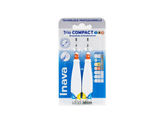 Inava Trio Compact brossettes interdentaires 0,8mm/1mm/1,2mm - 2 brossettes