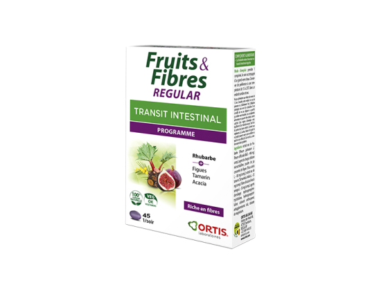 Ortis Fruits&fibres Regular Transit intestinal programme - 45 comprimés