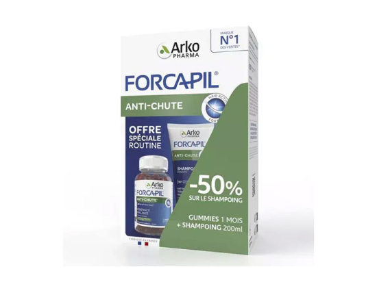 Forcapil Anti-Chutes 60 Gummies + Shampoing -  200ml