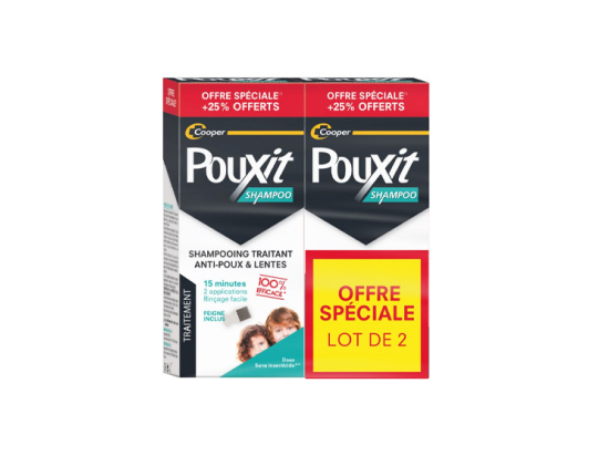 Pouxit  Shamppoing Traitant Anti-Poux Et Lentes - 2x200ml