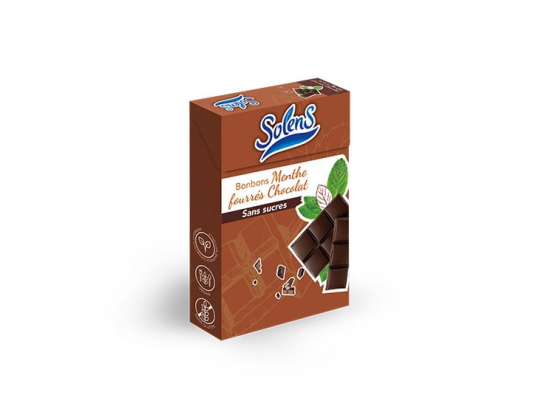 Solens bonbons  Menthe Fourrés Chocolat sans sucre - 50g