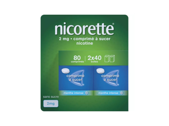 Nicorette 2mg Menthe intense - 80 comprimés à sucer