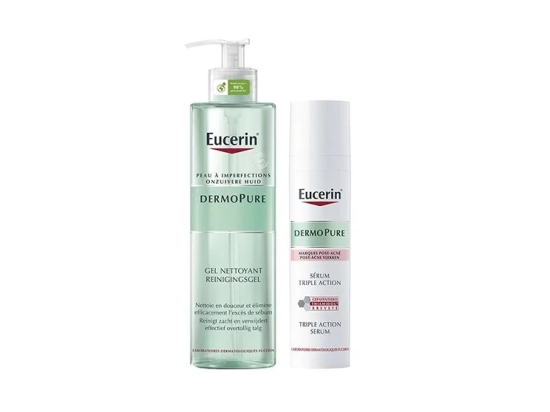 Eucerin DermoPure Gel Nettoyant - 400ml + Sérum Triple action OFFERT