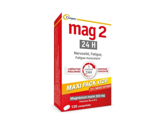 Mag2 24H Magnésium Marin 300mg - Maxi Pack 120 comprimés