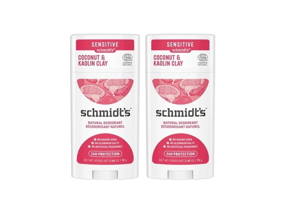 Schmidt' Sensitive Déodorant Naturel Noix de Coco et Argile Stick - 2x75g