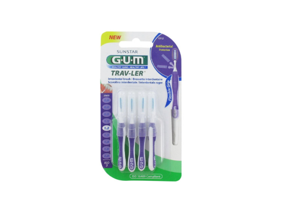 GUM Trav-Ler 1512 Brossettes interdentaires 1,2mm - 4 brossettes