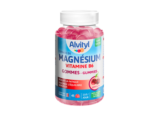 Magnésium Vitamine B6 Goût Cerise - 45 gommes