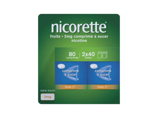 Nicorette 2mg Fruits - 80 comprimés à sucer