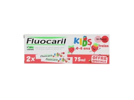 Kids Dentifrice Bi-Fluoré 0-6 Ans - 2x75ml