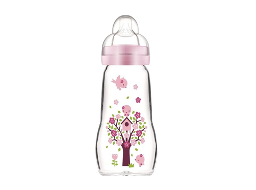 Mam Biberon en verre 2mois+ Rose - 260ml