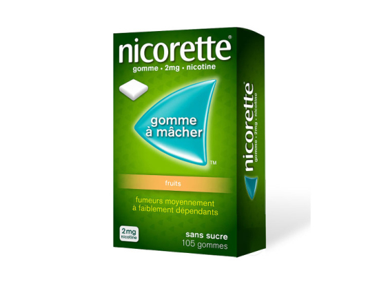 Nicorette Gomme à mâcher 2mg Fruits - 105 gommes