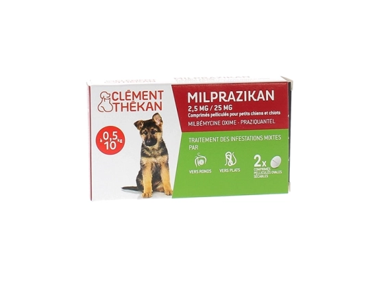 Milprazikan Vermifuge 2.5mg/25mg Petits chiens et Chiots - 2 comprimés