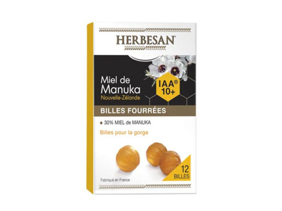 Herbesan Miel de Manuka Billes Fourrées IAA 10+ 12 Billes