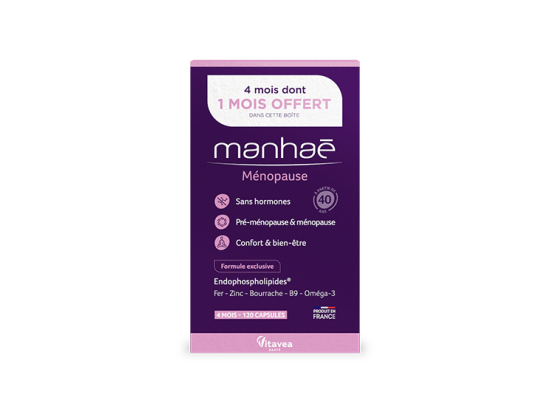 Manhaé pré-ménopause ménopause sans hormones - 90 capsules + 30 OFFERTES